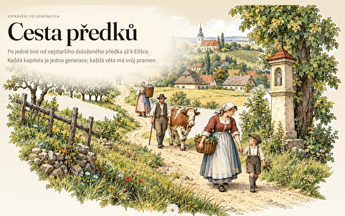 Cesta předků: vyprávění po generacích s malovanou vesnickou cestou